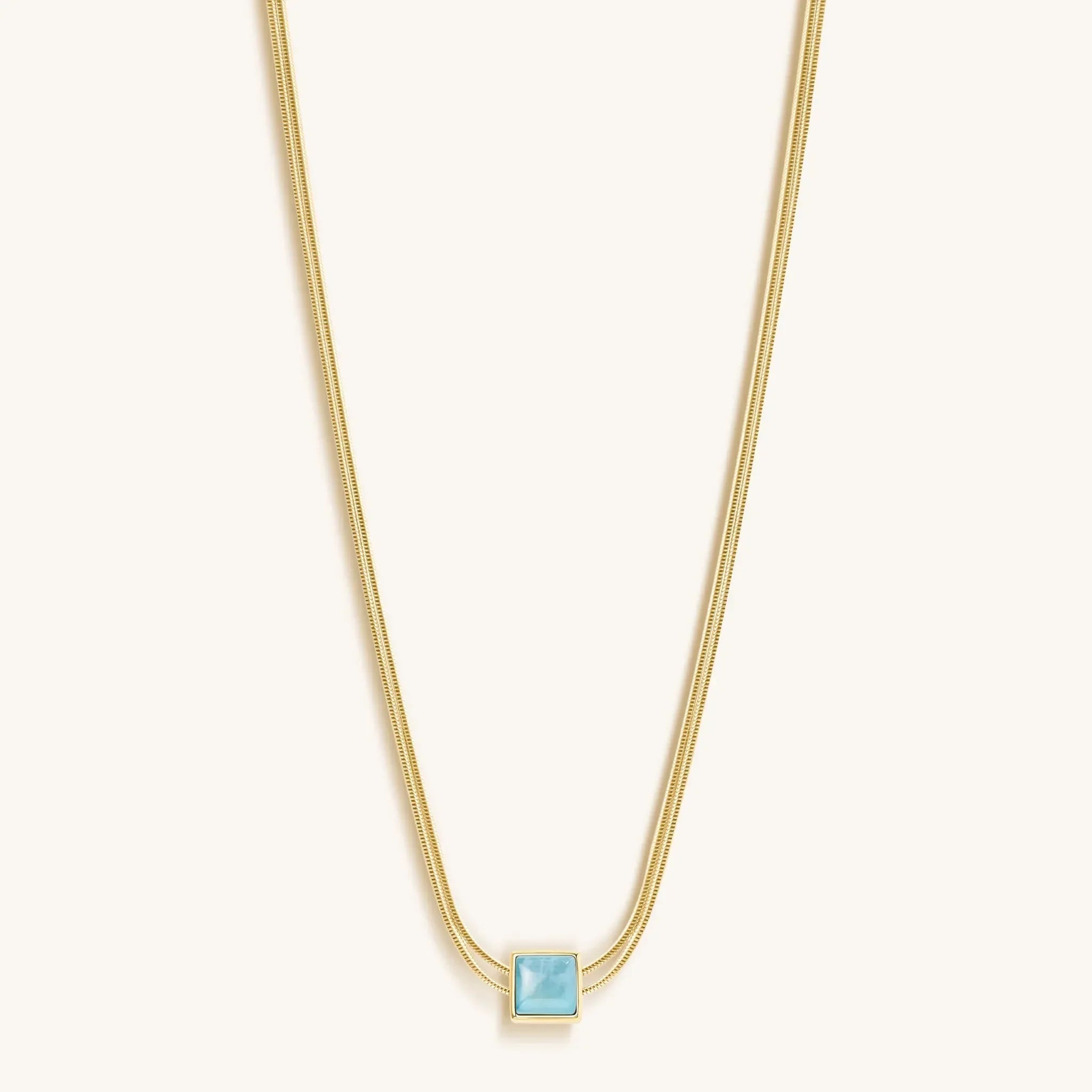 Nurture & Thrive - Aquamarine Evil Eye March Birthstone Necklace - Che Cose Belle