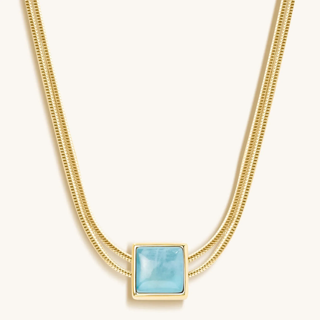 Nurture & Thrive - Aquamarine Evil Eye March Birthstone Necklace - Che Cose Belle