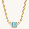 Nurture & Thrive - Aquamarine Evil Eye March Birthstone Necklace - Che Cose Belle