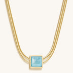 Nurture & Thrive - Aquamarine Evil Eye March Birthstone Necklace - Che Cose Belle