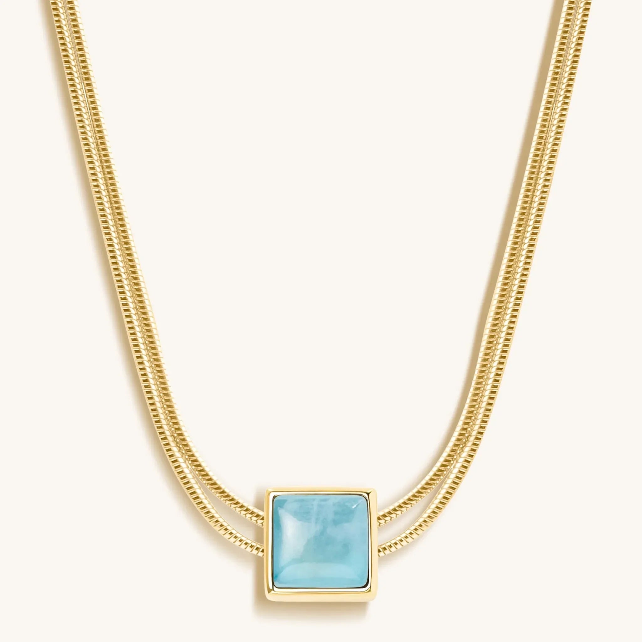 Nurture & Thrive - Aquamarine Evil Eye March Birthstone Necklace - Che Cose Belle