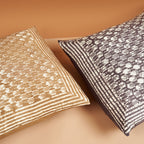 Oasis Hand Crafted Wax Block Print Mulberry Silk Pillow - Che Cose Belle