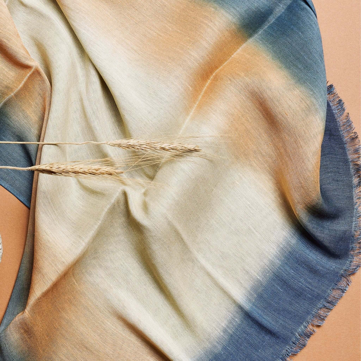 Oceana Beige Soft Linen Silk Handloom Scarf - Che Cose Belle