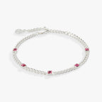 October Birthstone Rose Curb Chain Bracelet - Che Cose Belle