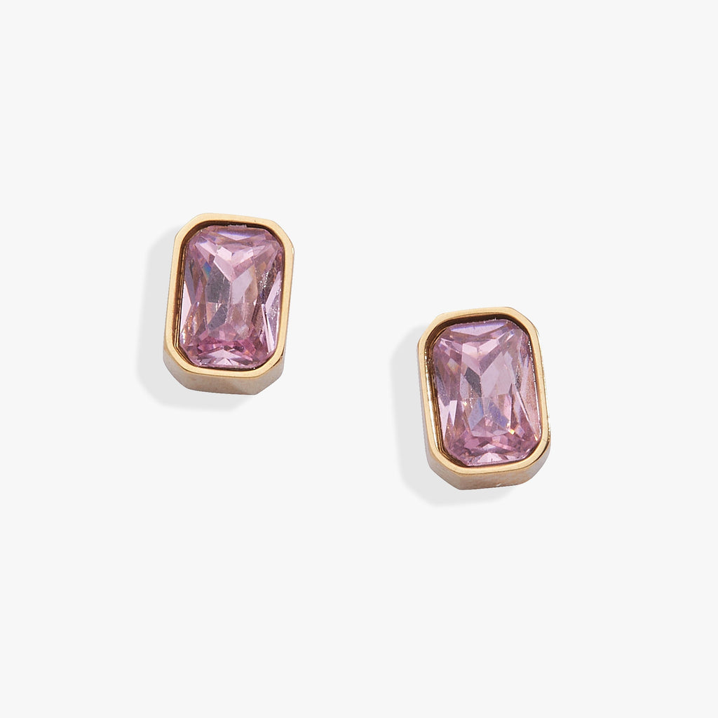 October Emerald - Cut Birthstone Stud Earrings - Che Cose Belle