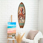 Octopus Surfboard Wall Art – Handcrafted Coastal Ocean Decor by G.DeBrekht – Nautical Wooden Sea Life Accent for Indoor & Outdoor – 8490152HS - Che Cose Belle