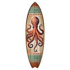 Octopus Surfboard Wall Art – Handcrafted Coastal Ocean Decor by G.DeBrekht – Nautical Wooden Sea Life Accent for Indoor & Outdoor – 8490152HS - Che Cose Belle