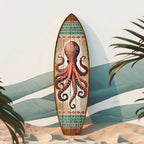 Octopus Surfboard Wall Art – Handcrafted Coastal Ocean Decor by G.DeBrekht – Nautical Wooden Sea Life Accent for Indoor & Outdoor – 8490152HS - Che Cose Belle