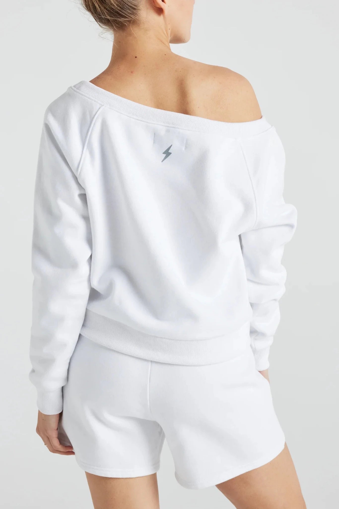 Off Shoulder Sweatshirt in White - Che Cose Belle