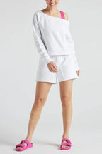 Off Shoulder Sweatshirt in White - Che Cose Belle