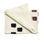 Off White Dahlia Hand Embroidered Hand Woven Modern Artisanal Scarf - Che Cose Belle