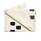 Off White Dahlia Hand Embroidered Hand Woven Modern Artisanal Scarf - Che Cose Belle