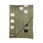 Off White Dahlia Hand Embroidered Hand Woven Modern Artisanal Scarf - Che Cose Belle