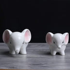 Ogrmar 2PCS Elephant Plant Window Boxes Cute Elephant Flower Pot/Modern White Ceramic Succulent Planter Pots/Tiny Flower Plant Containers Animal Decor - Che Cose Belle