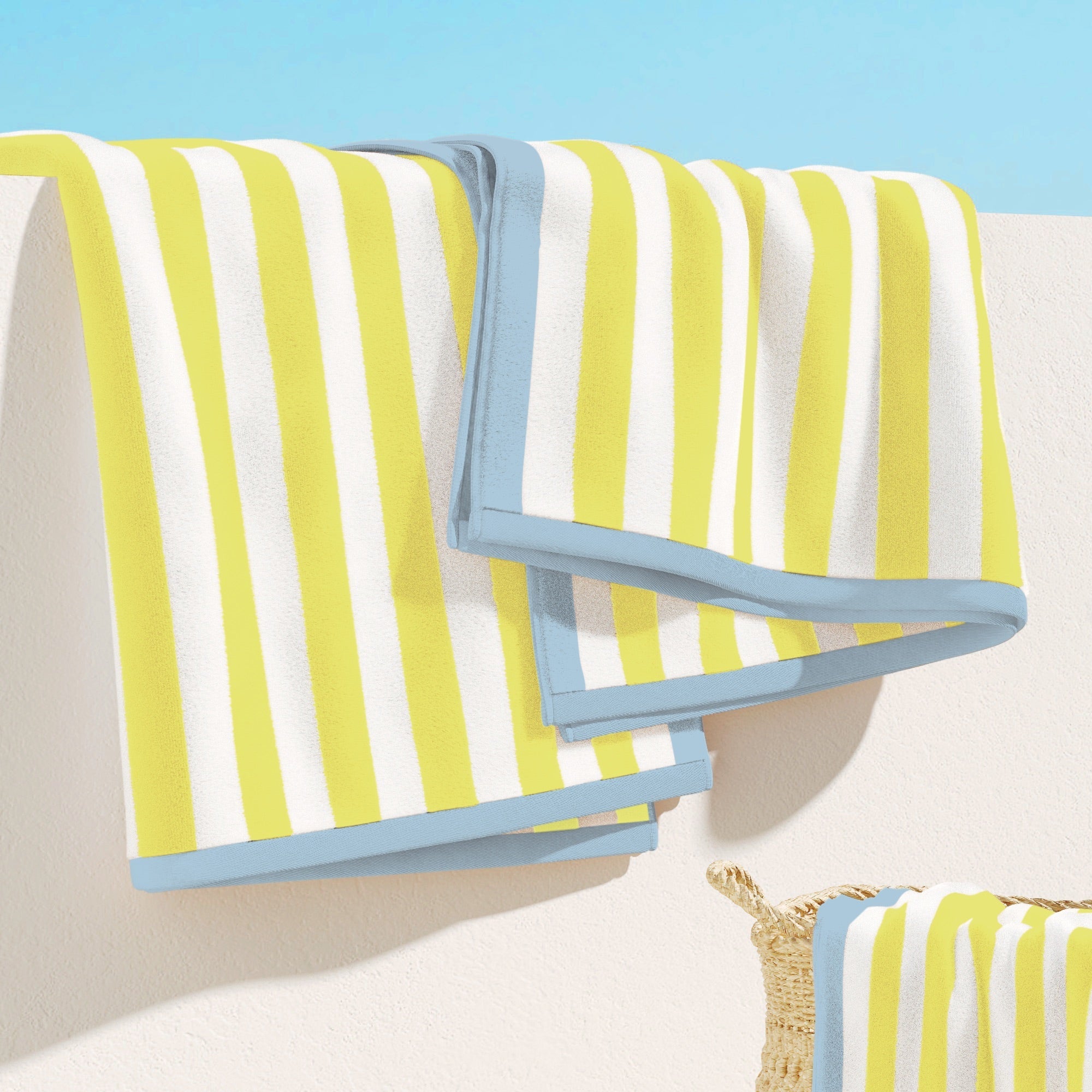 Oversized Striped Border Cabana Beach Towel - Santa Cruz