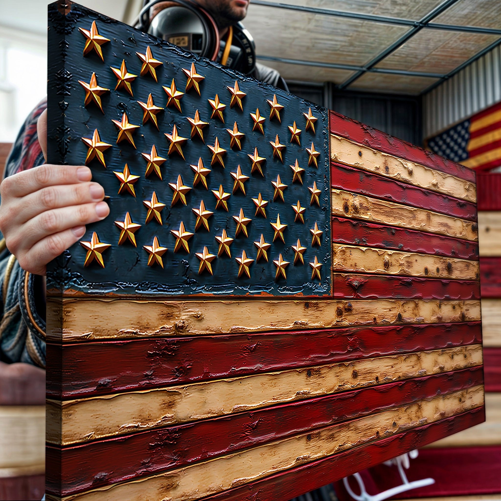 Old Glory American Flag Wall Art - Che Cose Belle