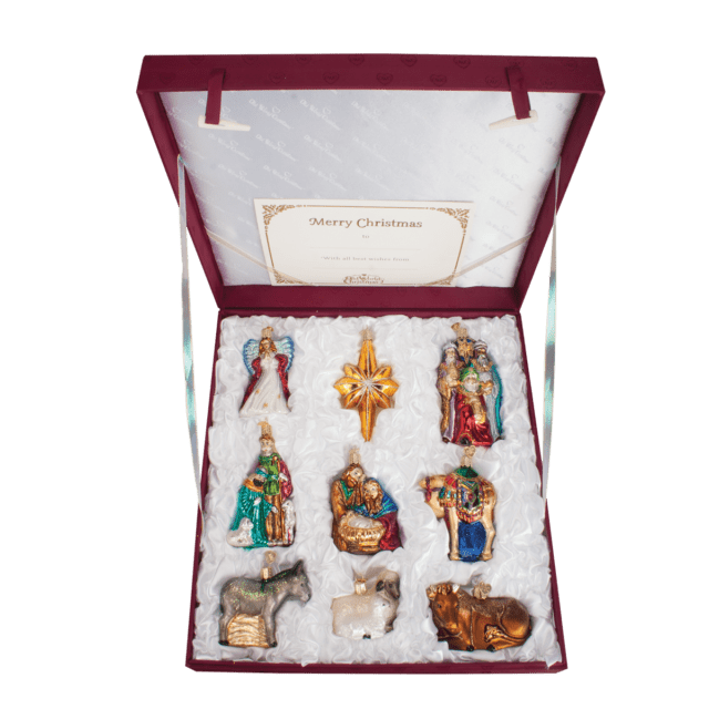 Old World Christmas Nativity Collection Glass Ornaments Set Of 9 - Che Cose Belle