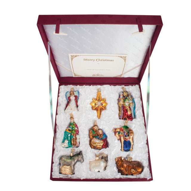 Old World Christmas Nativity Collection Glass Ornaments Set Of 9 - Che Cose Belle
