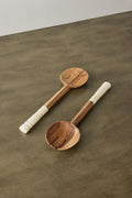 Olive Wood Salad Servers with Polished Bone Handles - Che Cose Belle