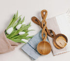 Olive Wood Spiral Salad Servers - Che Cose Belle