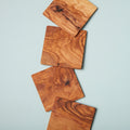 Olive Wood Square Coasters, Set of 4 - Che Cose Belle
