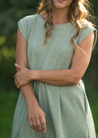 Olivia Green A - line Striped Midi Dress - Che Cose Belle
