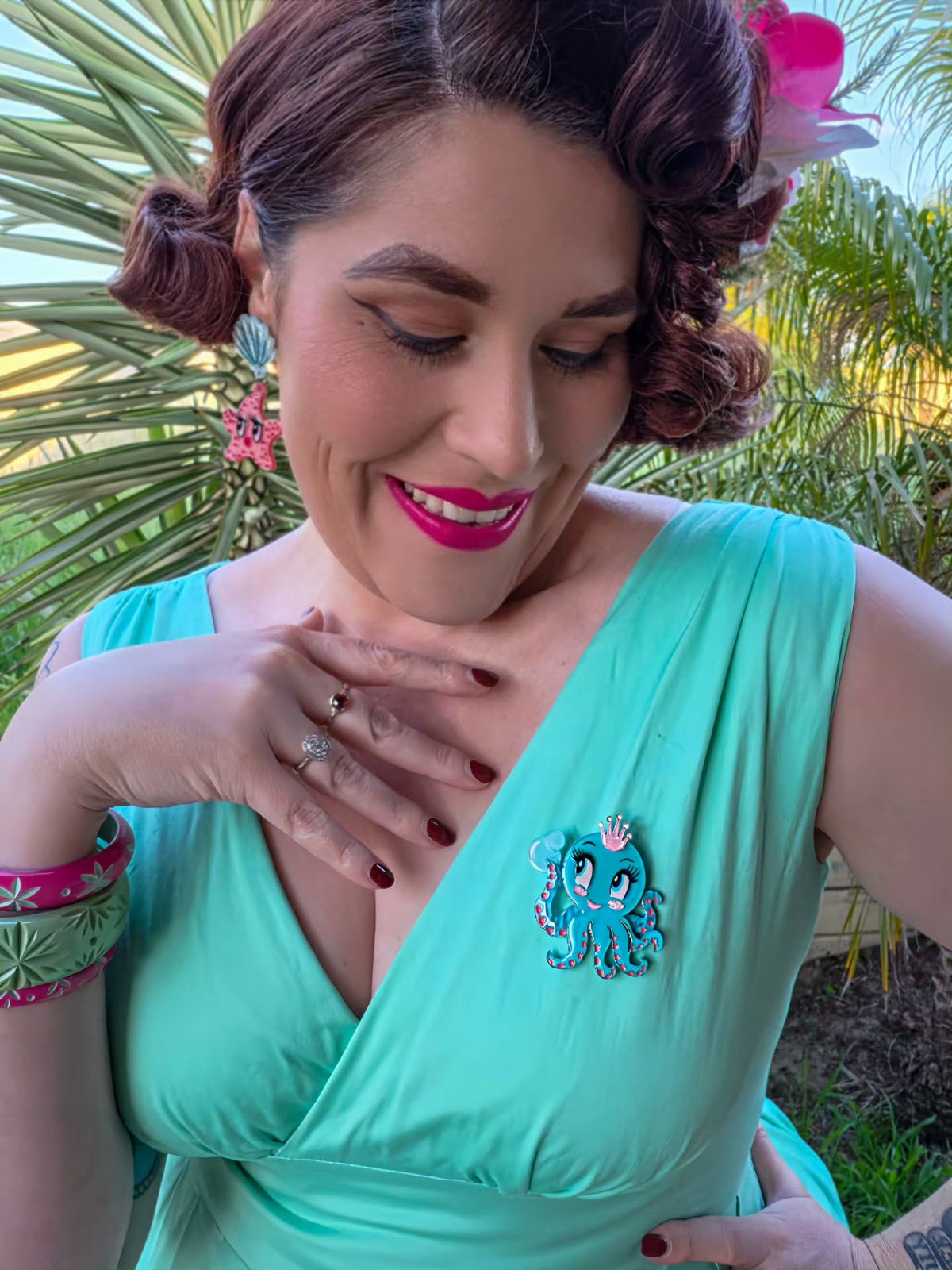 Olivia the Octo Cutie Brooch by Miss Fluff x Lipstick & Chrome - Che Cose Belle