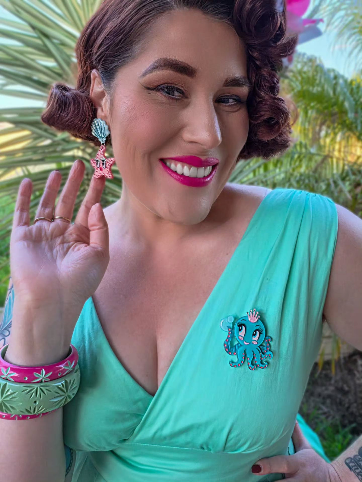 Olivia the Octo Cutie Brooch by Miss Fluff x Lipstick & Chrome - Che Cose Belle