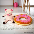 Ollie Oinker the Pig Plushie, Adorable 12" Donut Ring Stuffed Animal for Kids’ Gifts - Che Cose Belle