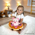 Ollie Oinker the Pig Plushie, Adorable 12" Donut Ring Stuffed Animal for Kids’ Gifts - Che Cose Belle