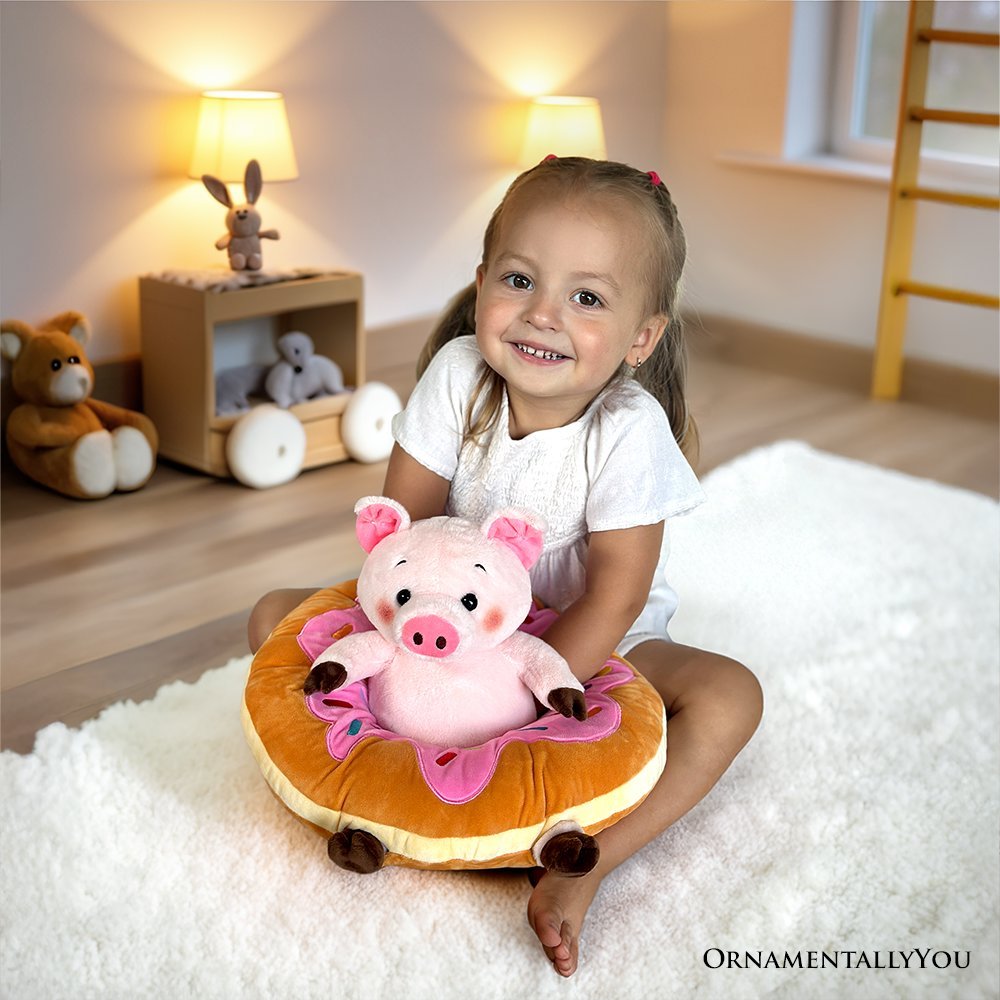 Ollie Oinker the Pig Plushie, Adorable 12" Donut Ring Stuffed Animal for Kids’ Gifts - Che Cose Belle