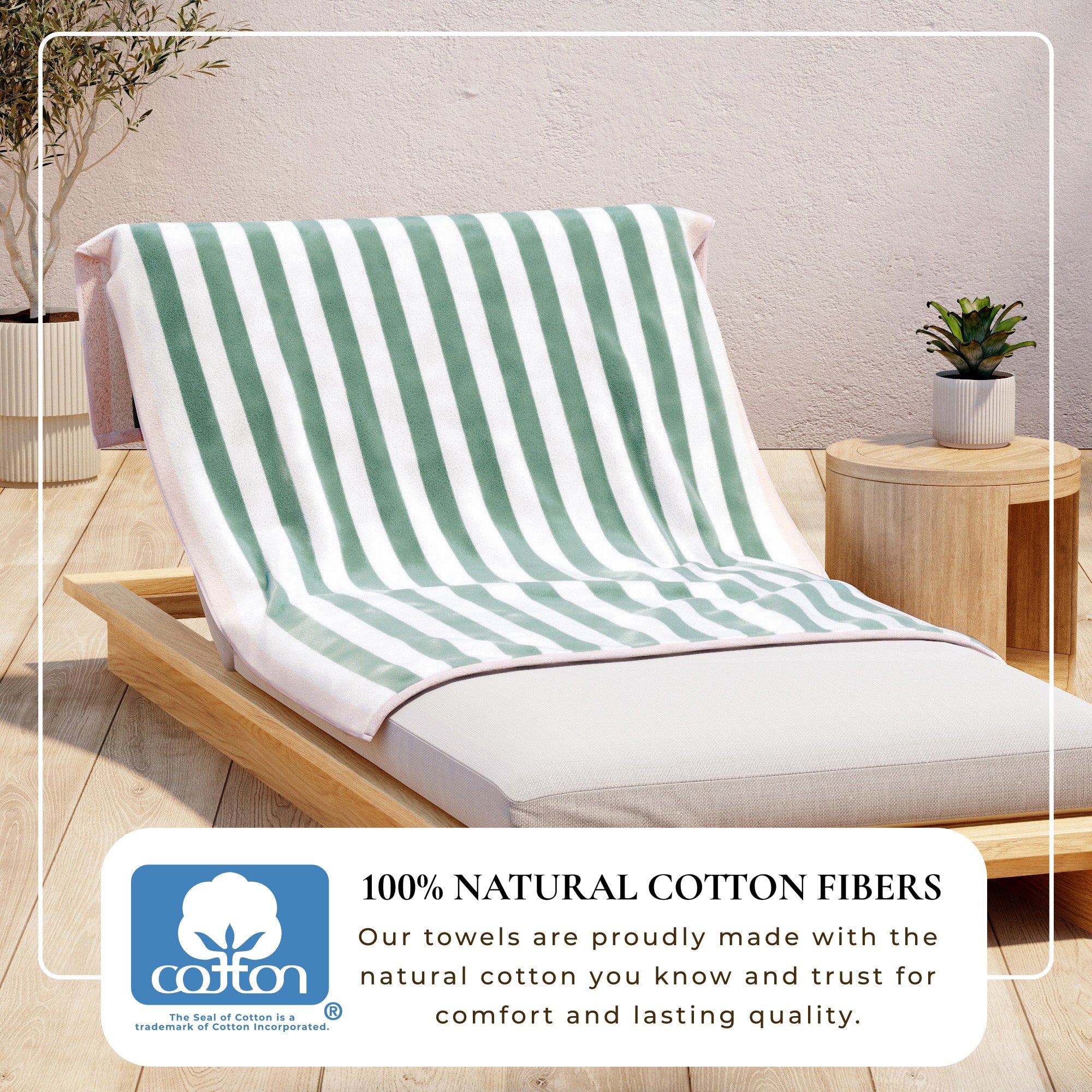 Oversized Striped Border Cabana Beach Towel - Santa Cruz