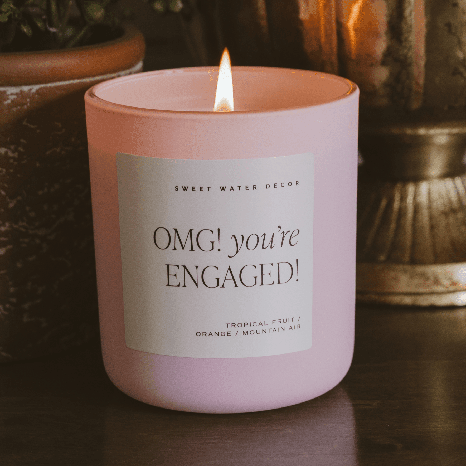 Omg! You're Engaged! Soy Candle - Pink Matte Jar - 15 oz - Che Cose Belle