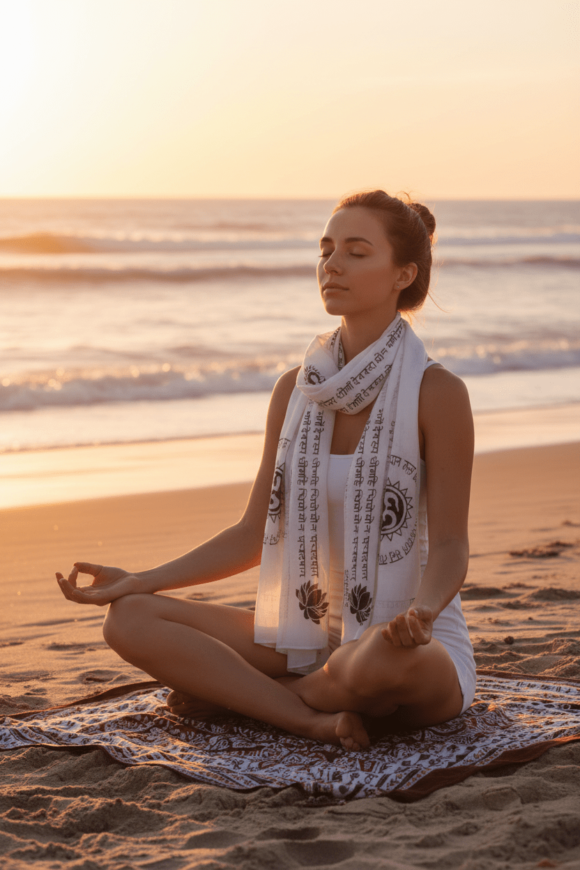 OMSutra Gayatri Mantra Prayer Shawl - Che Cose Belle