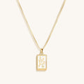 Optimistic Temperament - White Enamel Sagittarius Card Necklace - Che Cose Belle