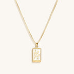 Optimistic Temperament - White Enamel Sagittarius Card Necklace - Che Cose Belle