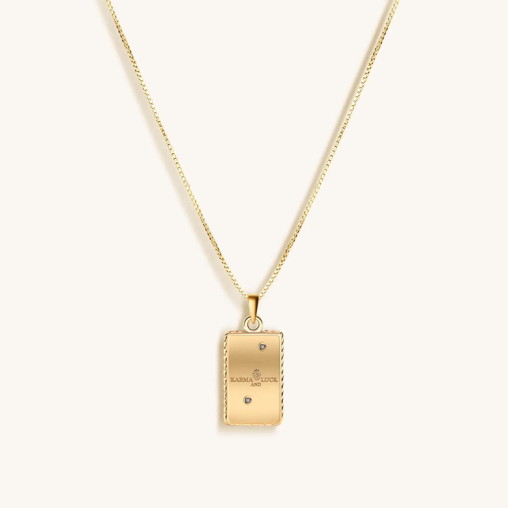 Optimistic Temperament - White Enamel Sagittarius Card Necklace - Che Cose Belle