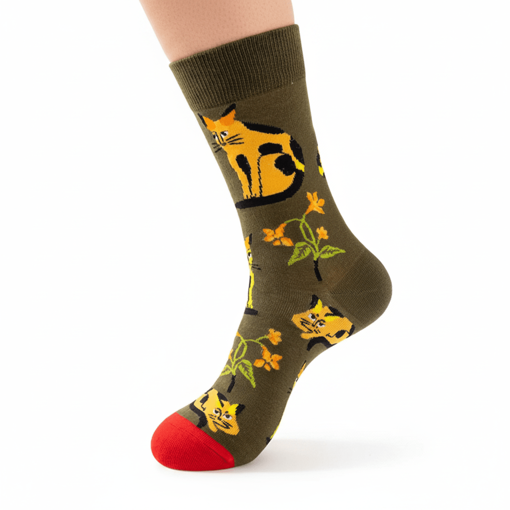 Orange Cat | Cotton Blend Socks - Che Cose Belle