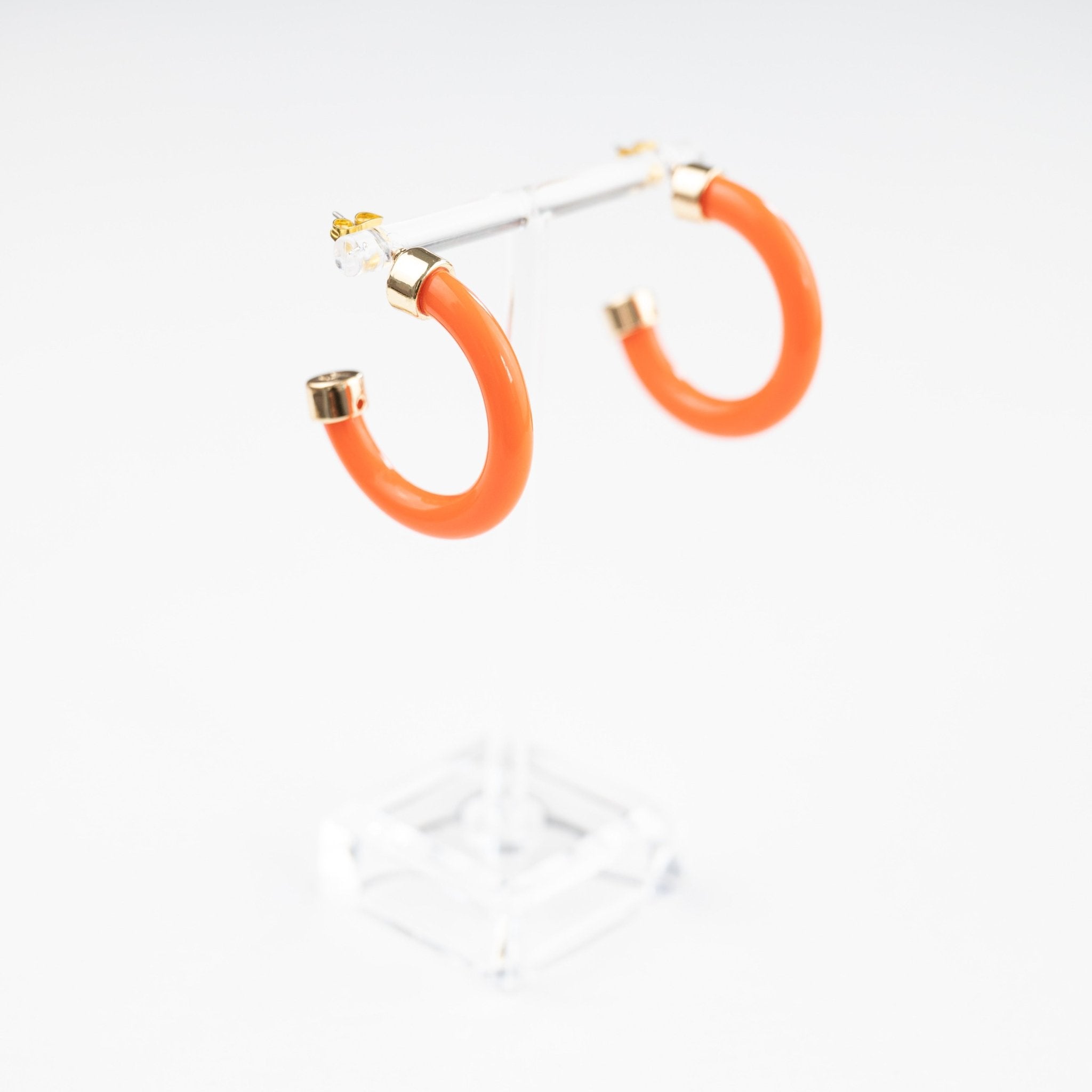 Orange Mini Hoop Earrings - Che Cose Belle