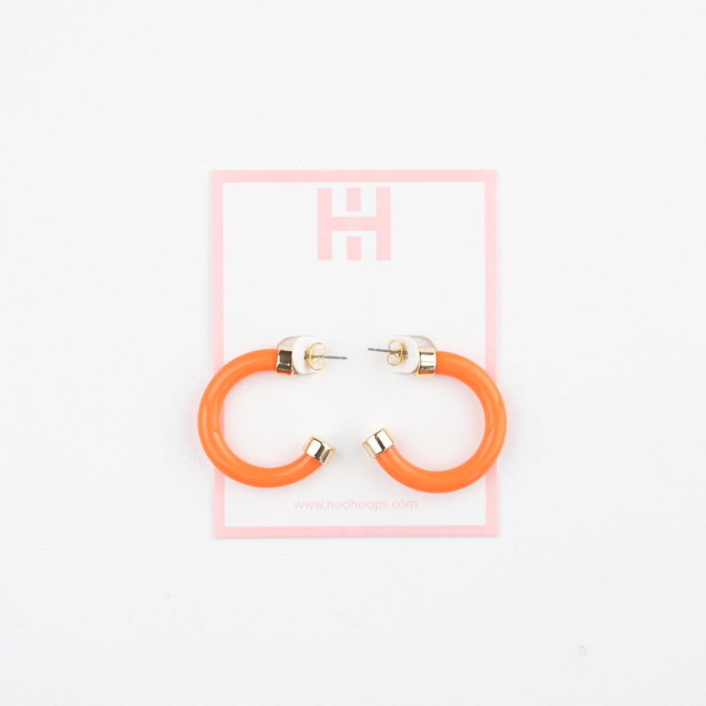 Orange Mini Hoop Earrings - Che Cose Belle
