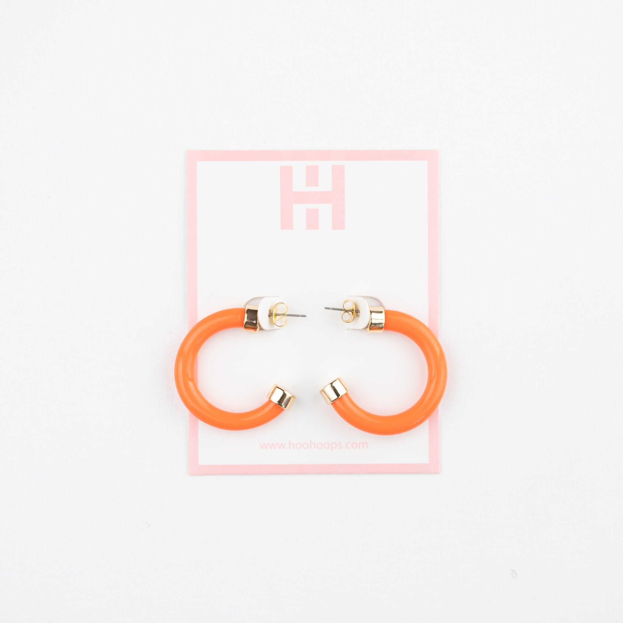 Orange Mini Hoop Earrings - Che Cose Belle