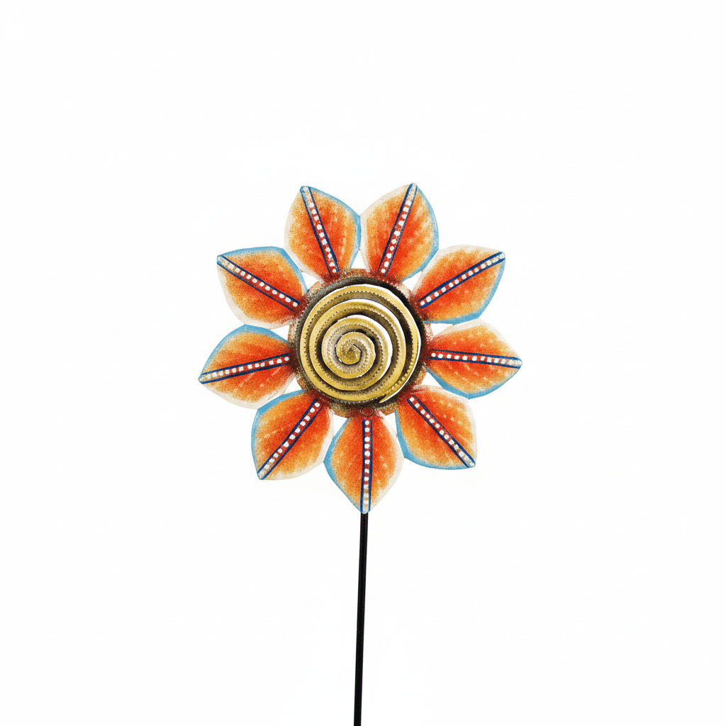 Orange Petal Painted Garden Stake - Che Cose Belle