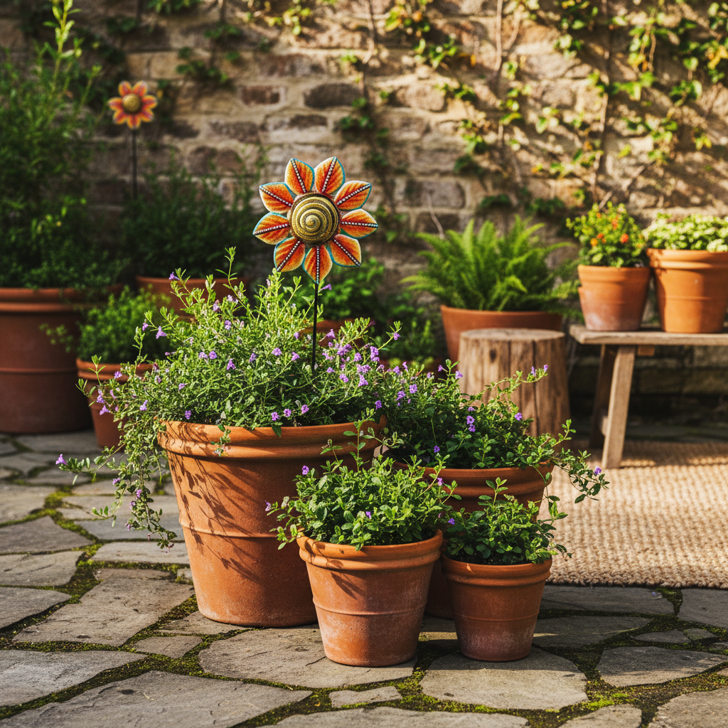 Orange Petal Painted Garden Stake - Che Cose Belle