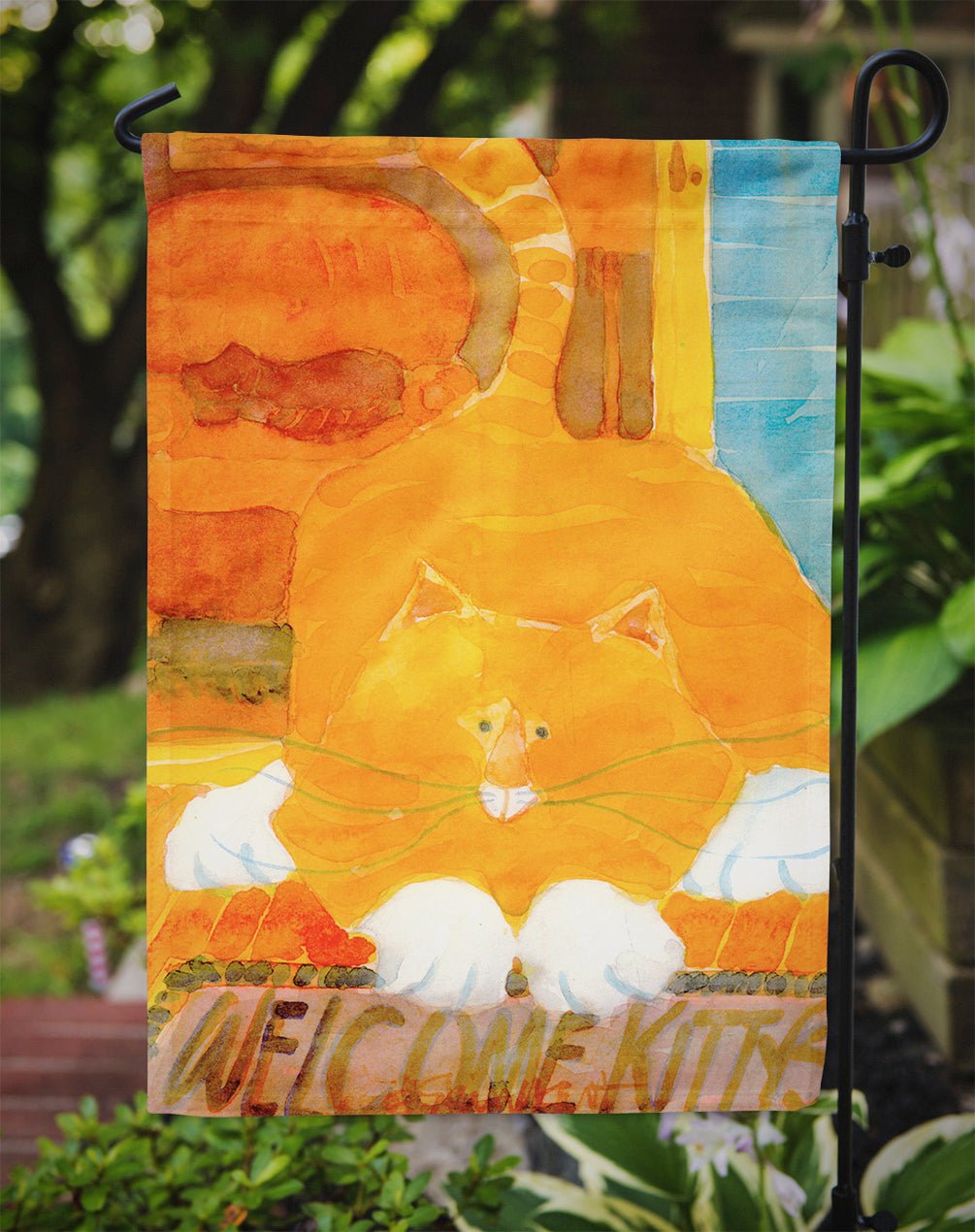 Orange Tabby Welcome Cat Garden Flag – Decorative Outdoor Yard Flag - Che Cose Belle