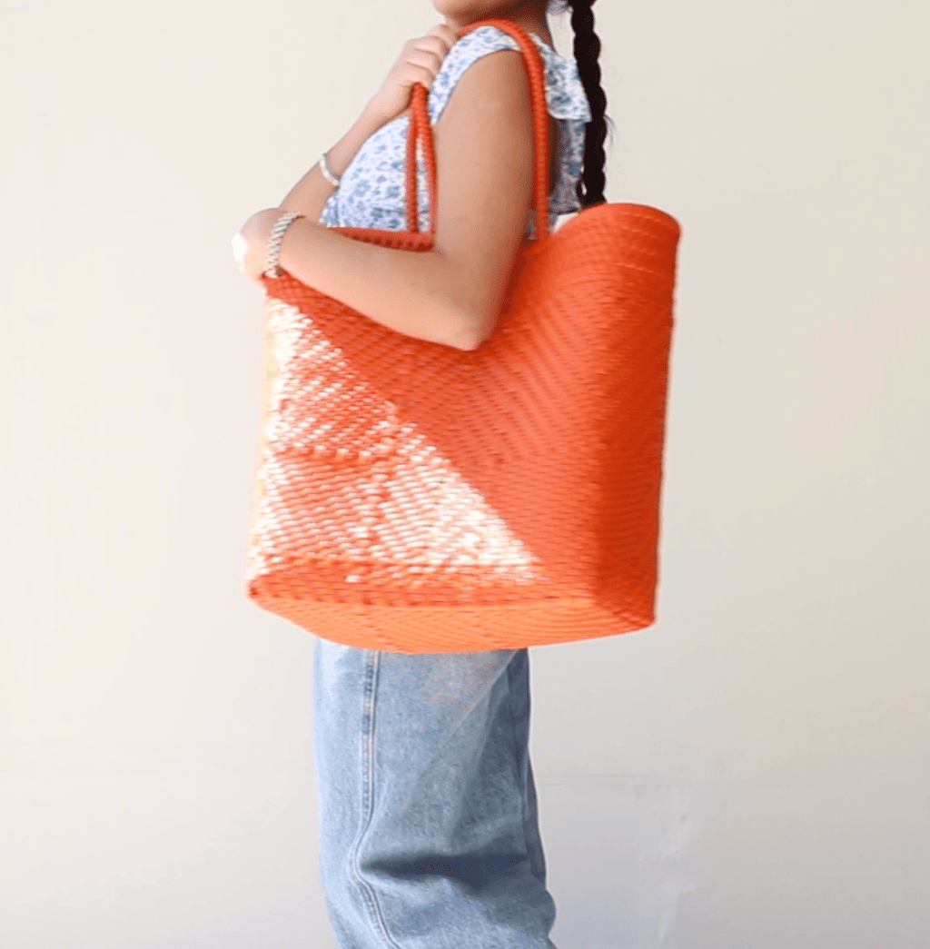 Orange Woven Artisan Tote Bag - Che Cose Belle