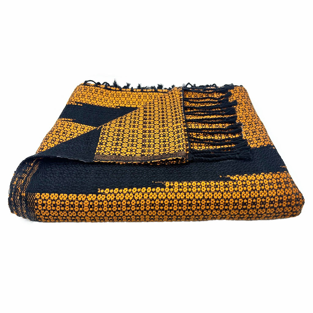 Organic Cotton Cambodian Handloom Tapestry Throw Lightweight Textured Bed Sofa