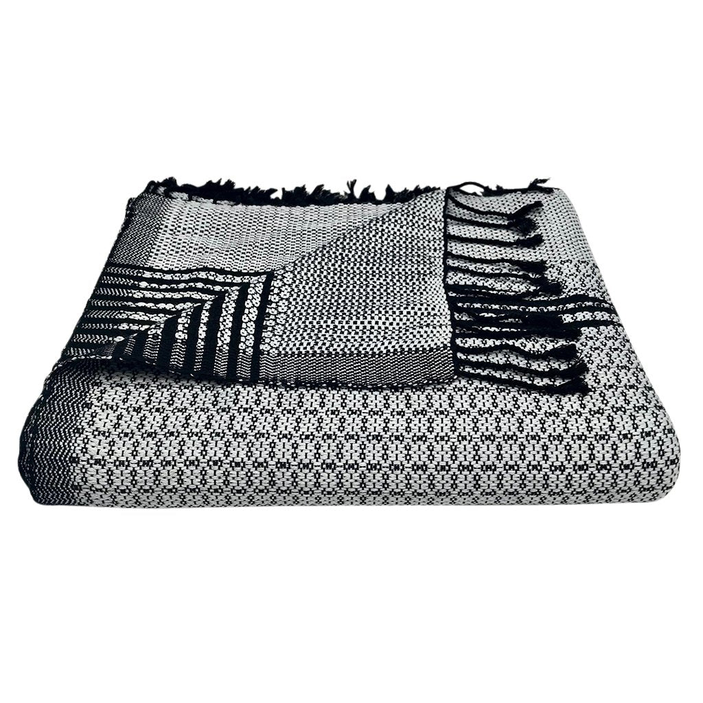 Organic Cotton Cambodian Handloom Tapestry Throw Lightweight Textured Bed Sofa