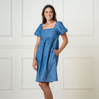 Organic Ruched Chambray Dress - Che Cose Belle
