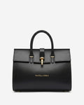 Oriana (black) - Italian calf leather women's handbag (with shoulder strap) - Che Cose Belle