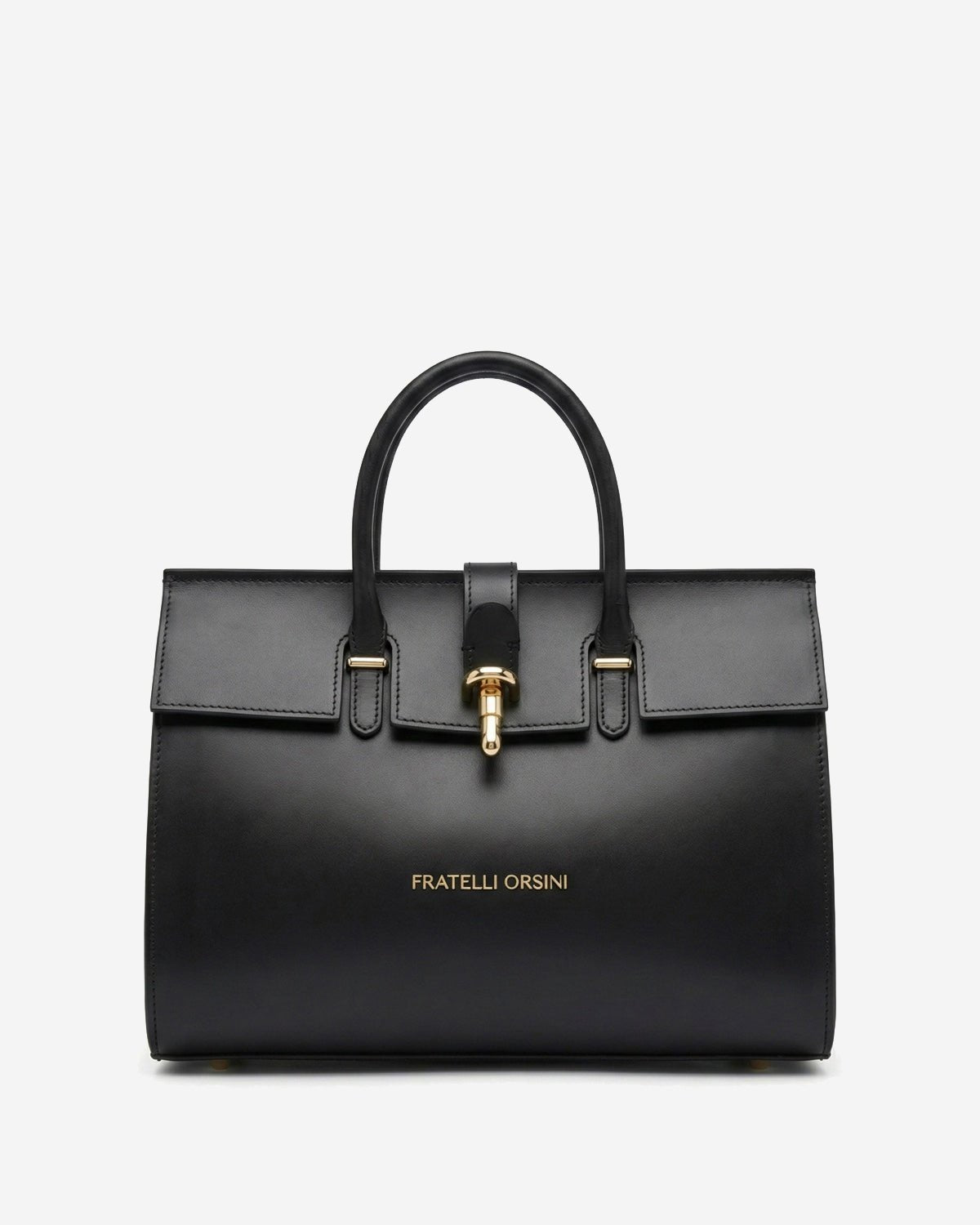 Oriana (black) - Italian calf leather women's handbag (with shoulder strap) - Che Cose Belle